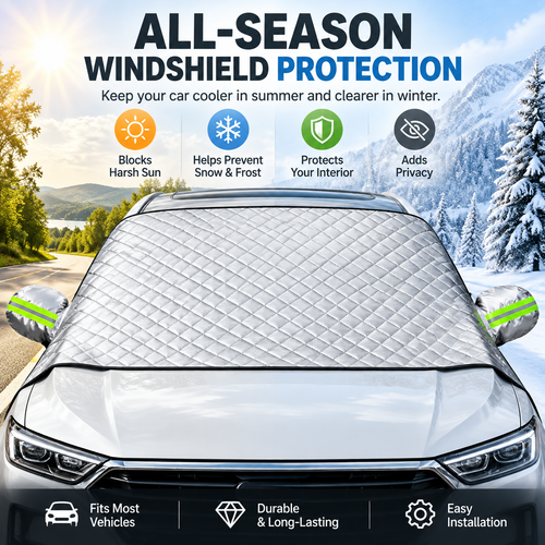🔥Hot Sale- 48% OFF -🚗 Magnetic Windshield Cover – All-Season Sun, Snow & Frost Protector for Cars, SUVs & Trucks