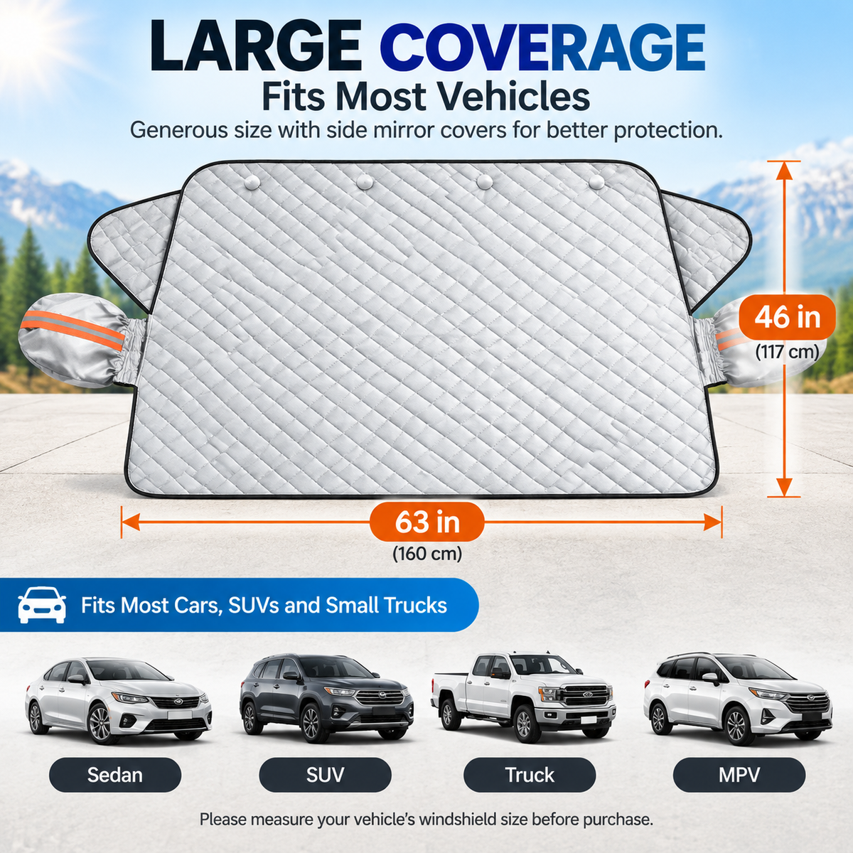 🔥Hot Sale- 48% OFF -🚗 Magnetic Windshield Cover – All-Season Sun, Snow & Frost Protector for Cars, SUVs & Trucks