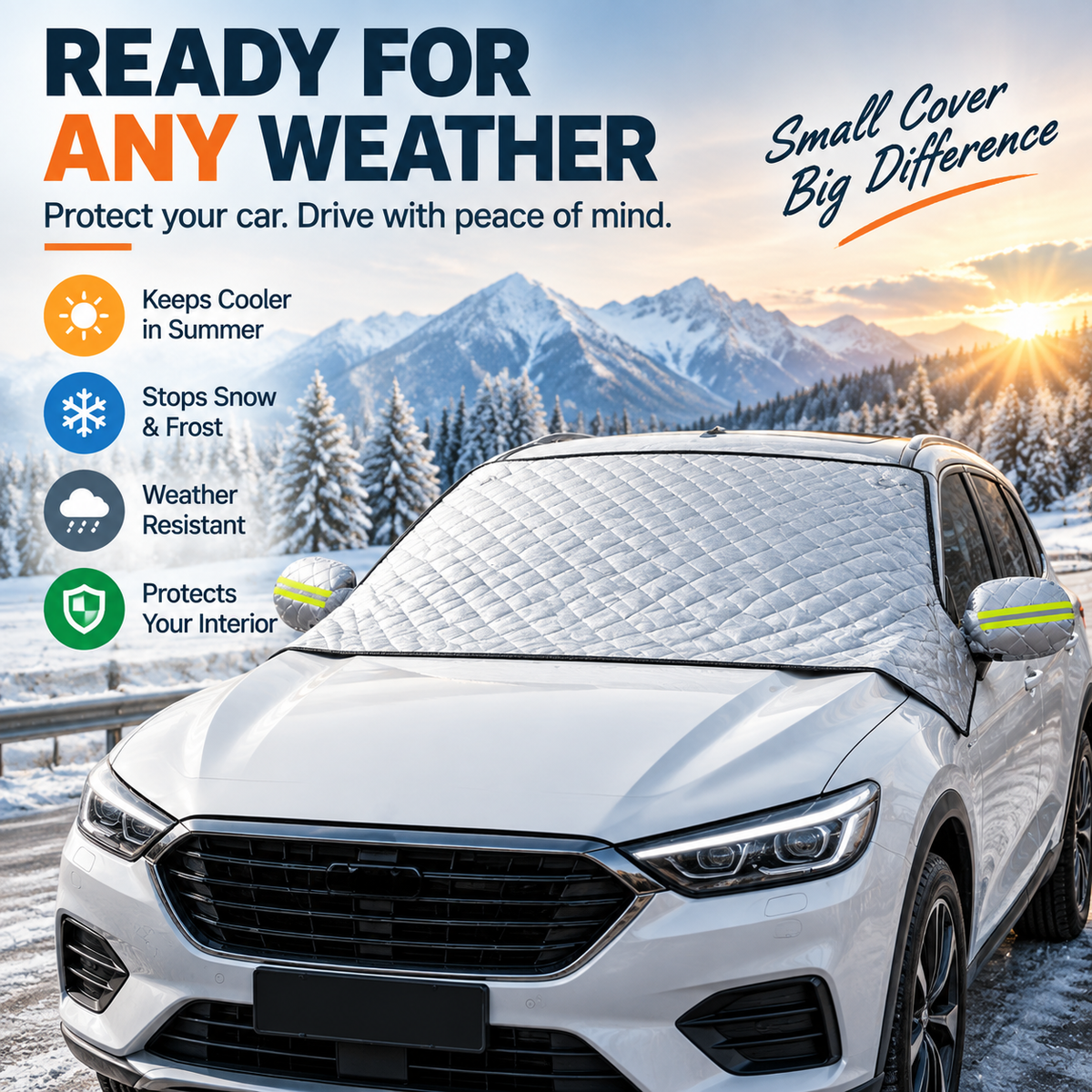 🔥Hot Sale- 48% OFF -🚗 Magnetic Windshield Cover – All-Season Sun, Snow & Frost Protector for Cars, SUVs & Trucks