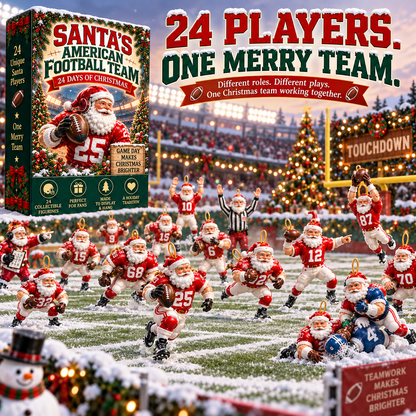 🎅🏈 Santa’s American Football Team – 24 Christmas Game-Day Players