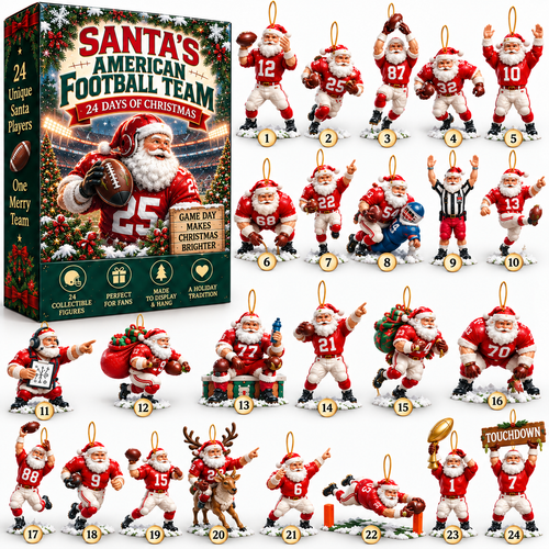 🎅🏈 Santa’s American Football Team – 24 Christmas Game-Day Players