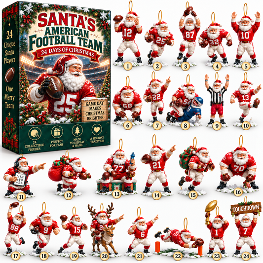 🎅🏈 Santa’s American Football Team – 24 Christmas Game-Day Players
