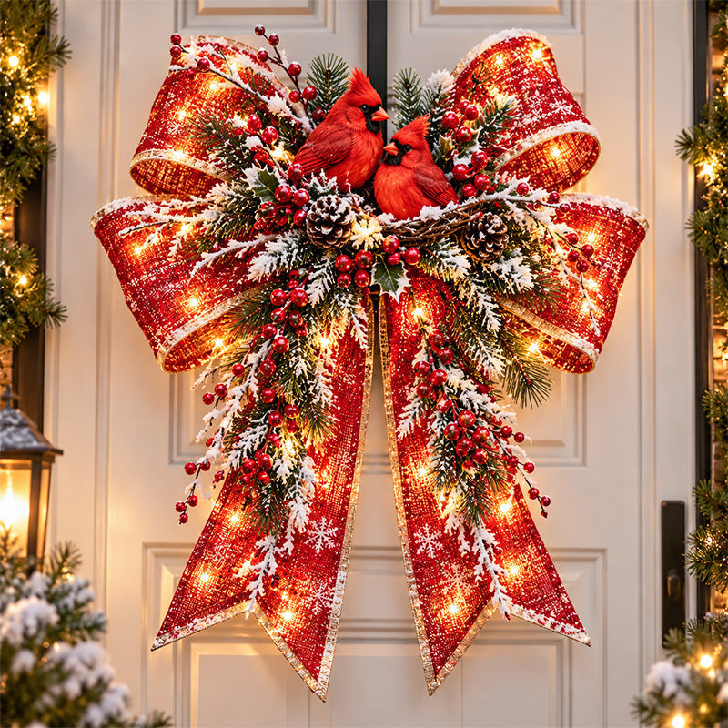 🔥HOT SALE🎀✨ Christmas Magic Bow Door Hangers – Oversized Light-Up Holiday Bows in 6 Festive 🎄