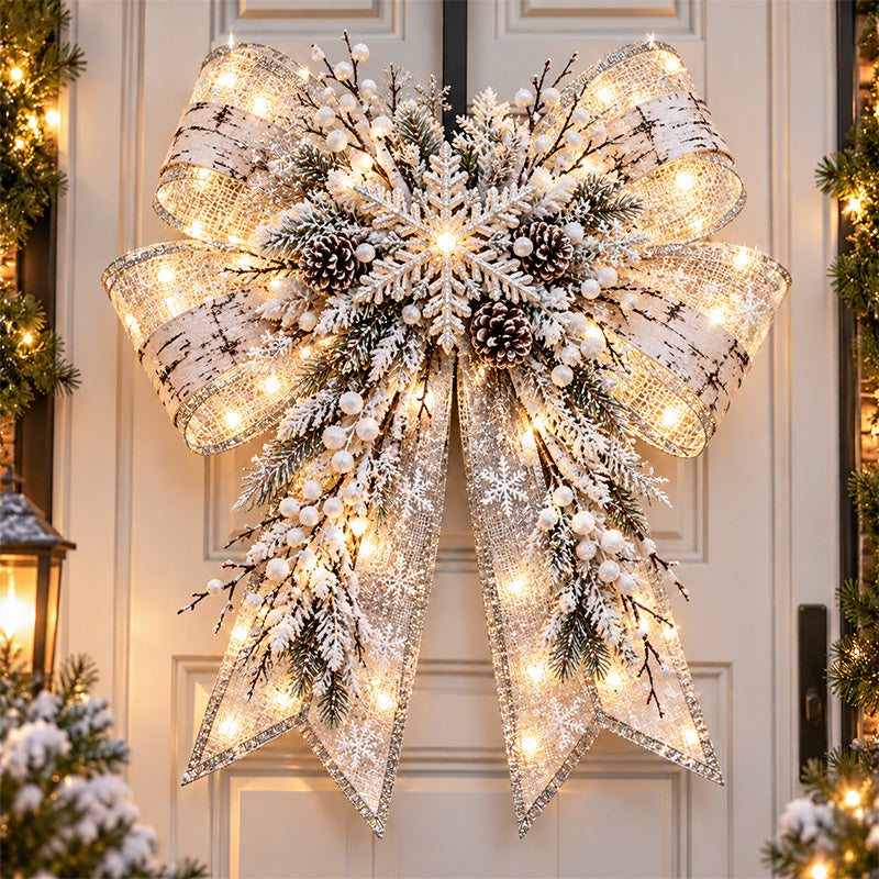 🎀🎀 Giant Light-Up Christmas Bows – Oversized Festive Door Decor ✨