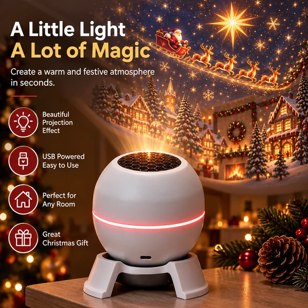 ⏳ Last day to save 49% –🎄🎅 Christmas Magic Projection Light – Bring Holiday Scenes to Life💖