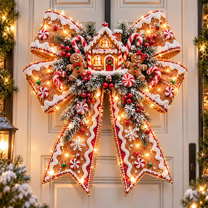 🎀🎀 Giant Light-Up Christmas Bows – Oversized Festive Door Decor ✨
