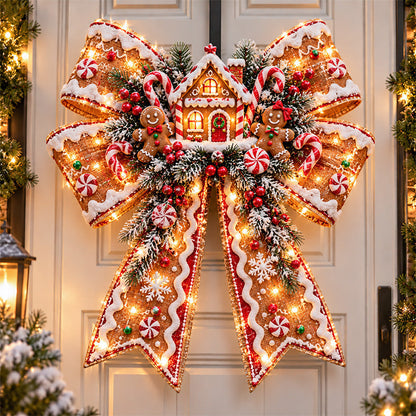🎀🎀 Giant Light-Up Christmas Bows – Oversized Festive Door Decor ✨