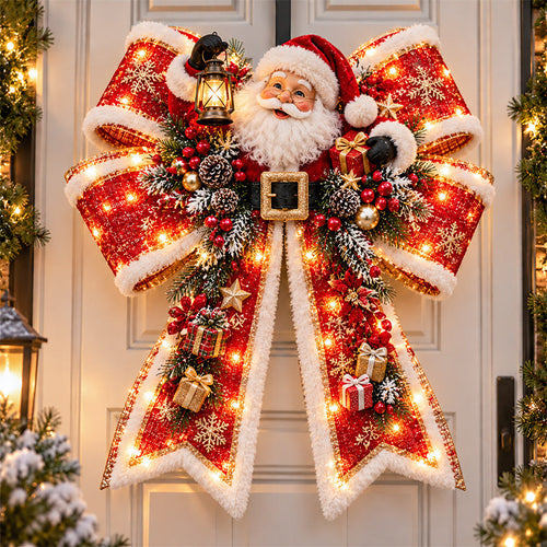 🔥HOT SALE🎀✨ Christmas Magic Bow Door Hangers – Oversized Light-Up Holiday Bows in 6 Festive 🎄