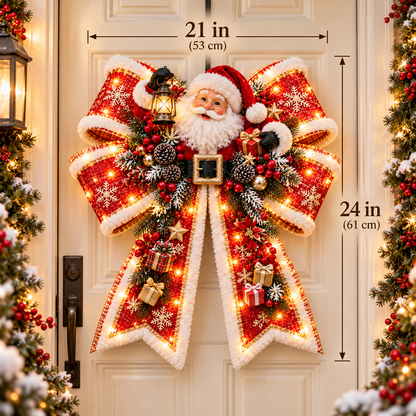 🔥HOT SALE🎀✨ Christmas Magic Bow Door Hangers – Oversized Light-Up Holiday Bows in 6 Festive 🎄