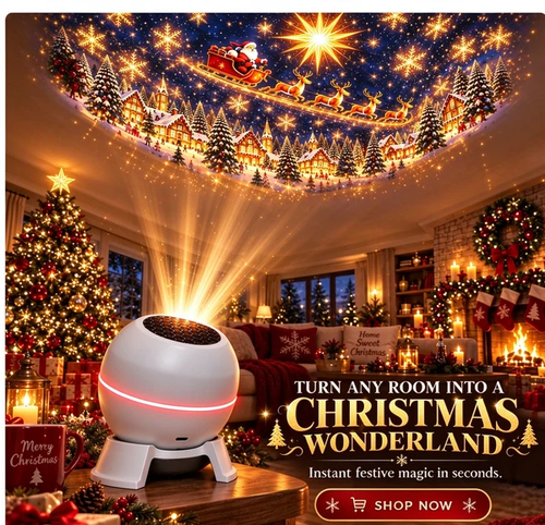 ⏳ Last day to save 49% –🎄🎅 Christmas Magic Projection Light – Bring Holiday Scenes to Life💖