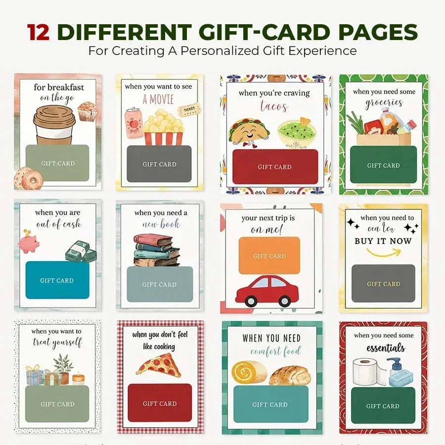 🔥 Christmas Gift Card Book🔥 – 12 Gift Card Pages & Personal Message Holder