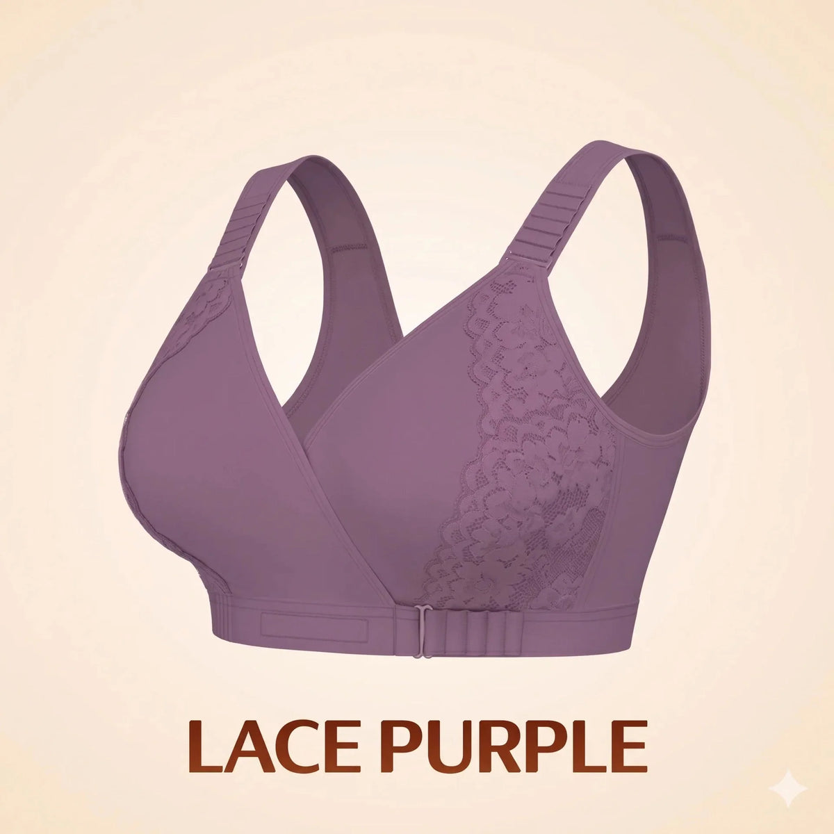 Front-Wrap Comfort Bra — Solid & Lace