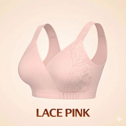 Front-Wrap Comfort Bra — Solid & Lace