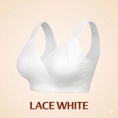 Front-Wrap Comfort Bra — Solid & Lace