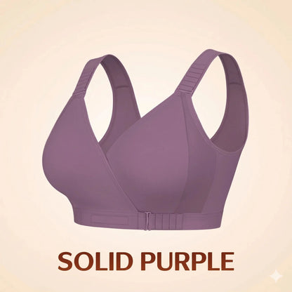 Front-Wrap Comfort Bra — Solid & Lace
