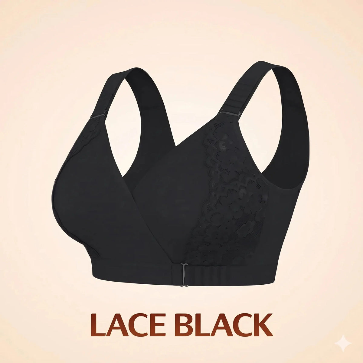 Front-Wrap Comfort Bra — Solid & Lace