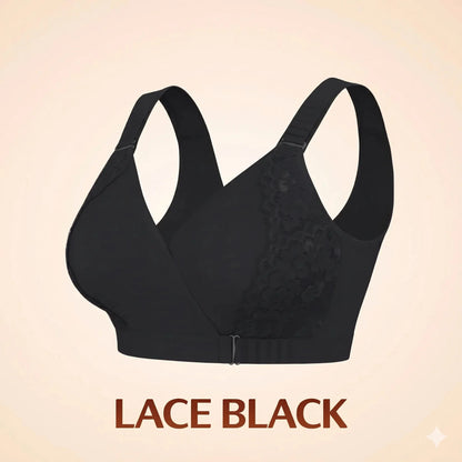 Front-Wrap Comfort Bra — Solid & Lace