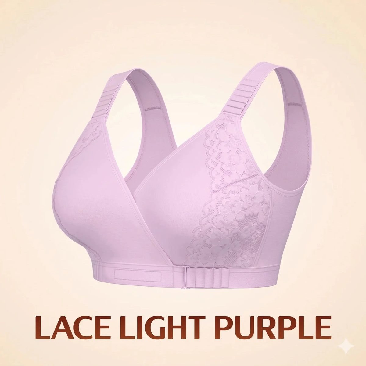 Front-Wrap Comfort Bra — Solid & Lace