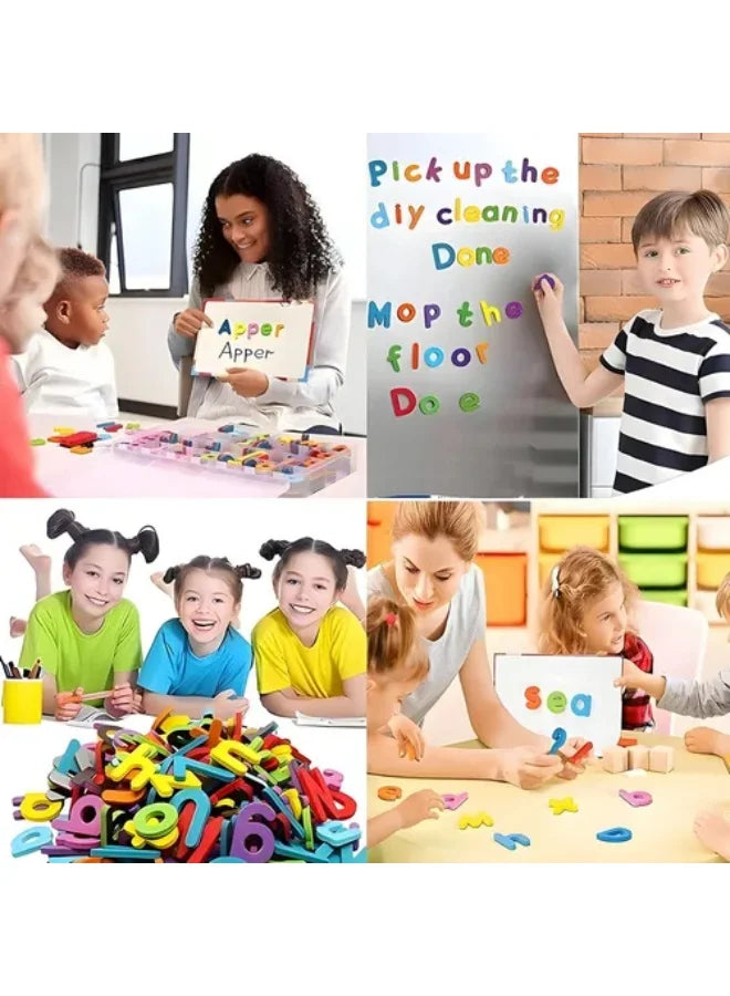 234 PCS Magnetic Alphabet Tiles Toy, Uppercase & Lowercase Letters with Double-Sided Whiteboard + 40 Flash Cards, STEM Educational Spelling Toy for Kids, Magnetic Letters Numbers Set for Preschool Learning, Classroom Supplies, Early Development Toy