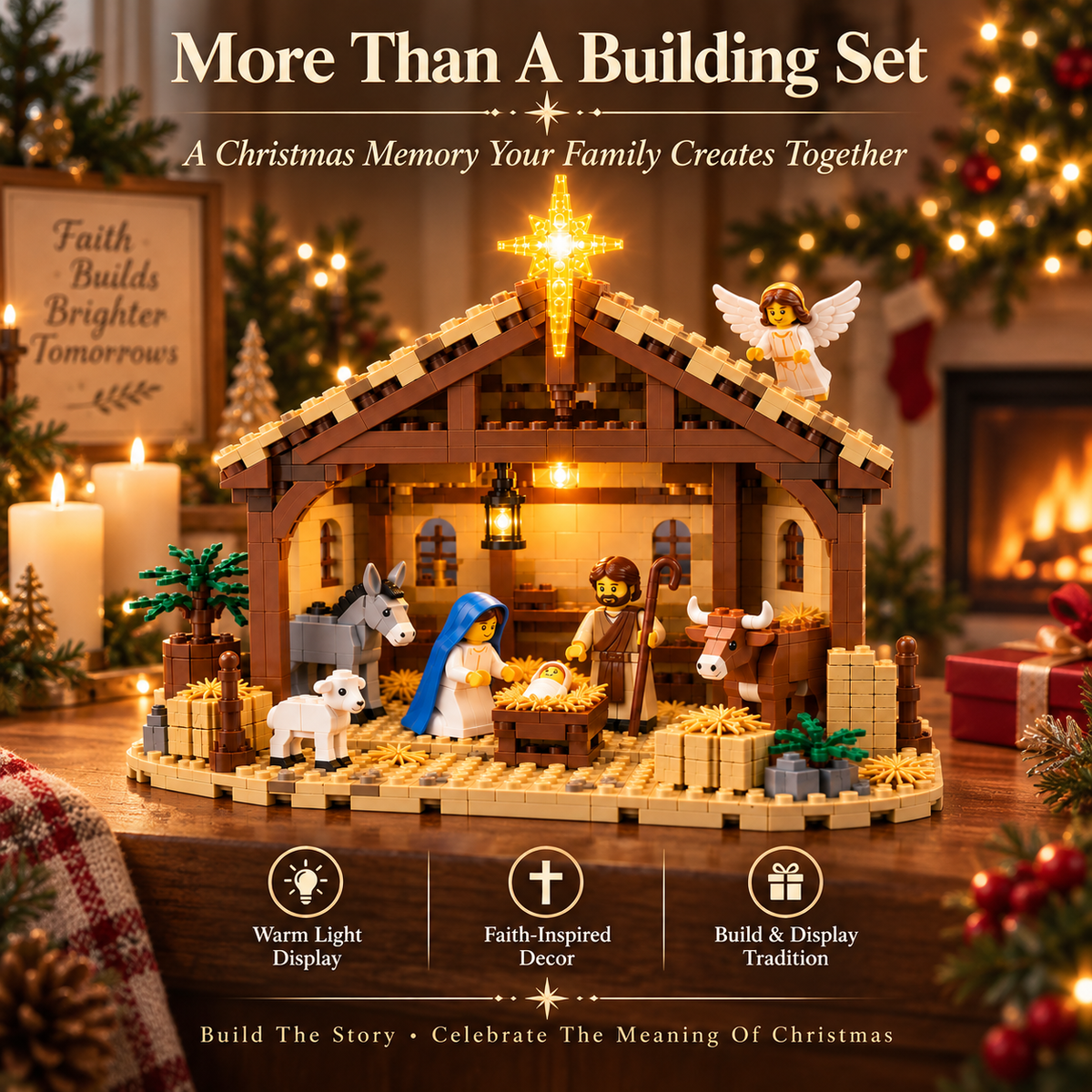 🏠 🎁Build The Christmas Story – Nativity Scene Building Block Set