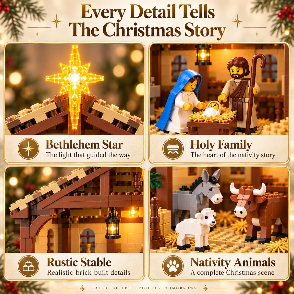 🏠 🎁Build The Christmas Story – Nativity Scene Building Block Set