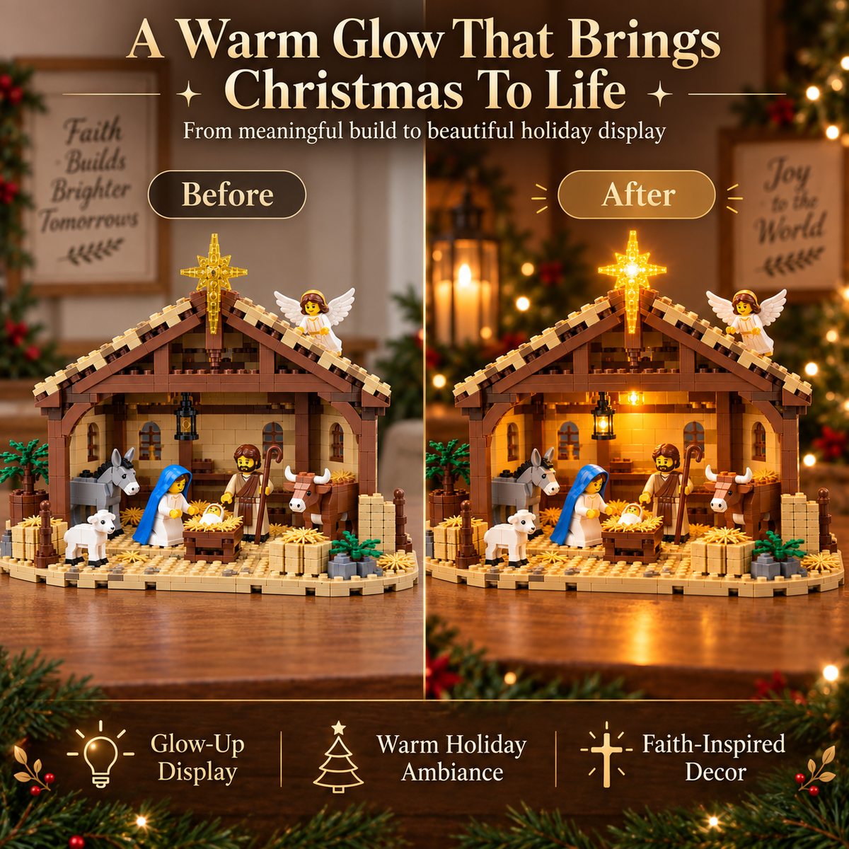 🏠Build The Christmas Story – Nativity Scene Building Block Set