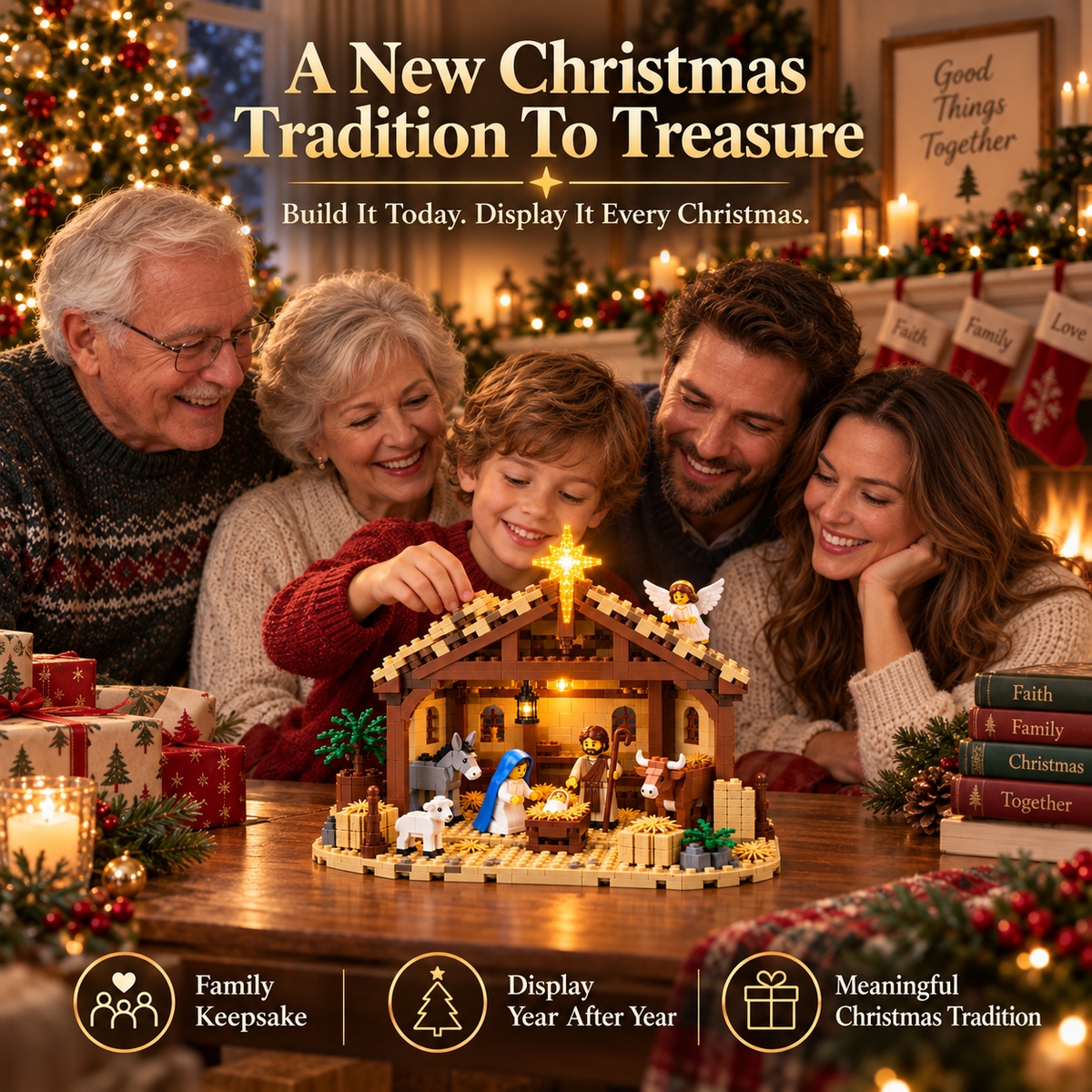 🏠Build The Christmas Story – Nativity Scene Building Block Set