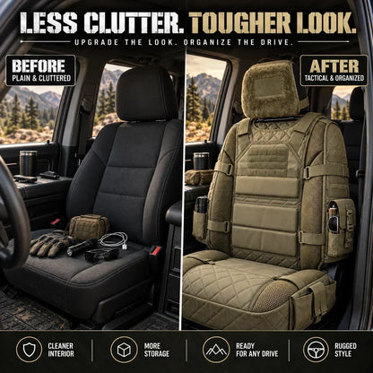 ⏳ Last day to save 49%–🚙Heavy-Duty Tactical Truck Seat Cover, Built-In Storage, Full Seat Protection & Daily Comfort 💥