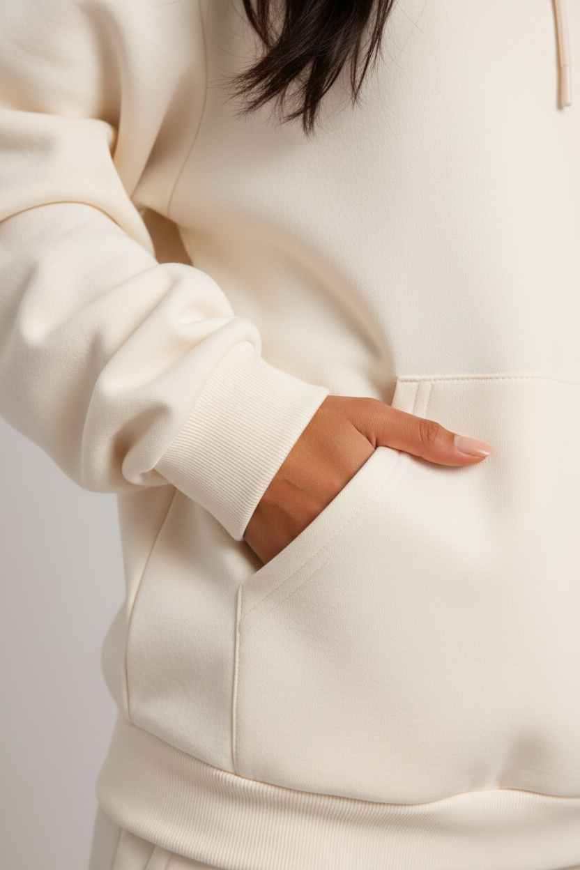 [Ivory] Unwind Airplane Mode Travel Hoodie