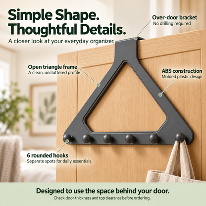 🔥Hot Sale– 49% OFF – 6-Hook Over-the-Door Organizer – No-Drill Space-Saving Hanging Rack ✨