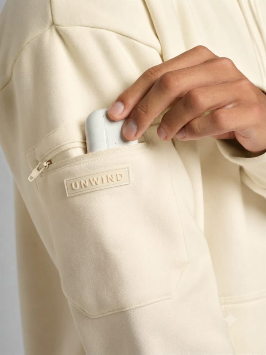 [Ivory] Unwind Airplane Mode Travel Hoodie