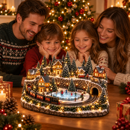 🔥Last day to save 50% –🎅 Animated Holiday Train & Ice Rink Scene