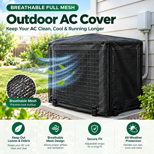 Heavy-Duty Mesh AC Cover – All-Season Outdoor Protection
