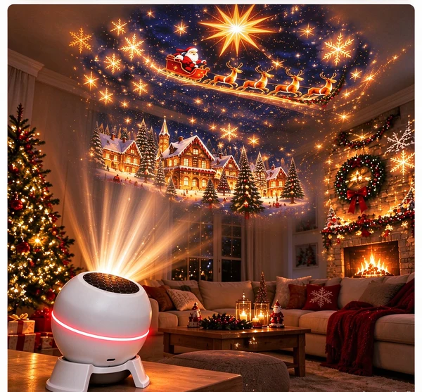 ⏳ Last day to save 49% –🎄🎅 Christmas Magic Projection Light – Bring Holiday Scenes to Life💖