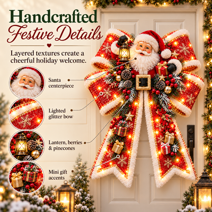 🔥HOT SALE🎀✨ Christmas Magic Bow Door Hangers – Oversized Light-Up Holiday Bows in 6 Festive 🎄