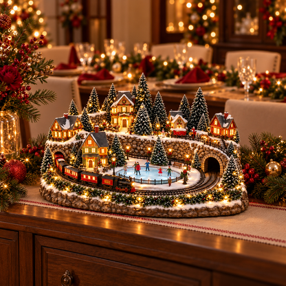 🔥Last day to save 50% –🎅 Animated Holiday Train & Ice Rink Scene