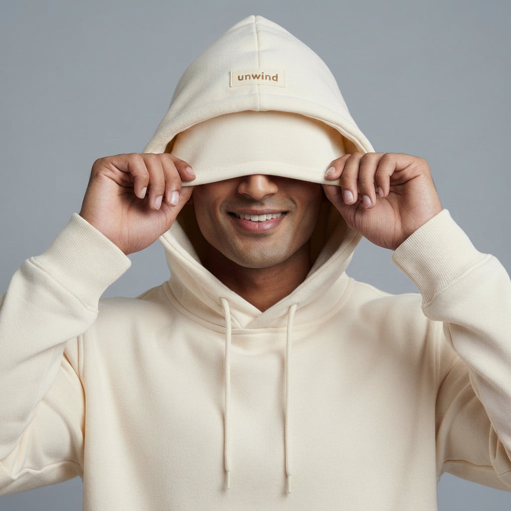 [hide] Unwind travel hoodie lifestyle image